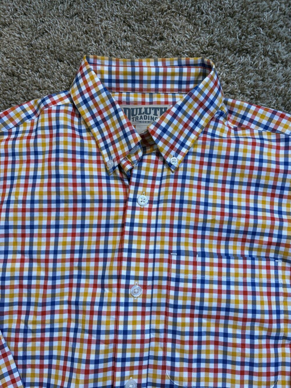 Duluth Trading Co. Long Sleeve Button Down Plaid Shirt Men Size Small Multicolor